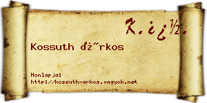 Kossuth Árkos névjegykártya